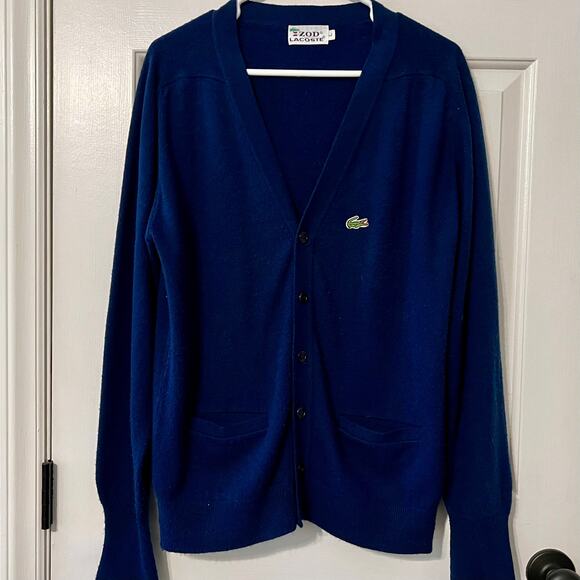 Vintage 70's IZOD LACOSTE V-Neck Button Down Cardigan - Picture 1 of 7